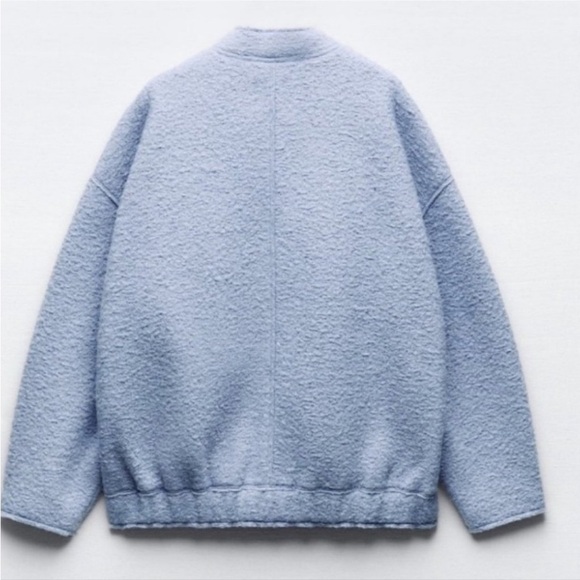 ZARA OVERSIZED BOUCLE BOMBER in size XS-S - Picture 2 of 6